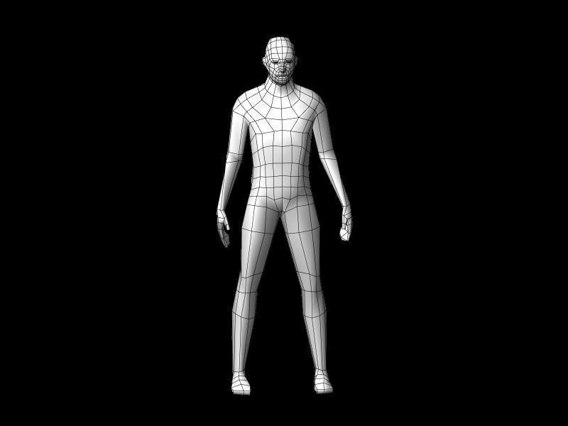 Low-Poly Base Human Mesh  Low-poly 3D model_8