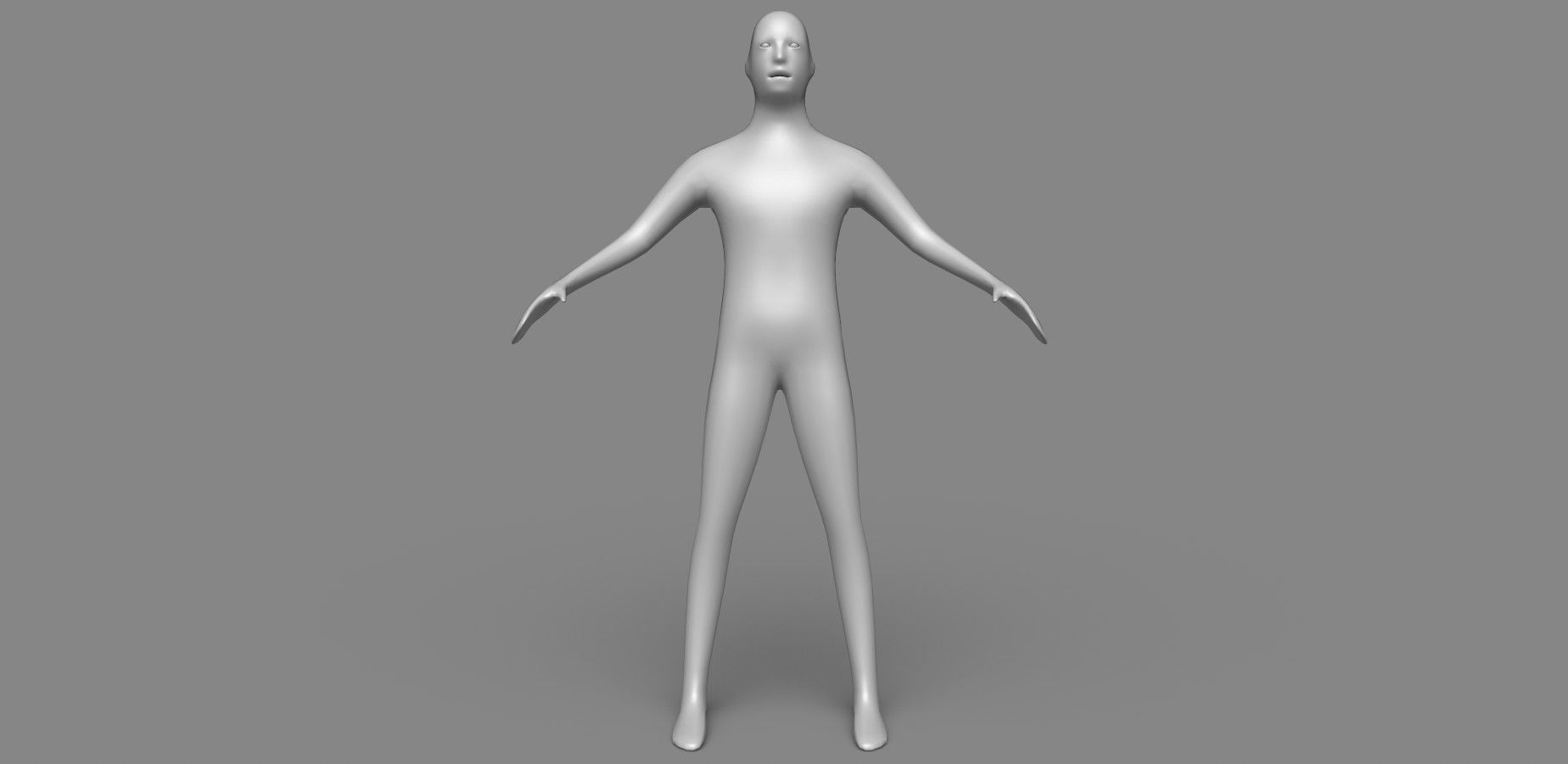 Low-Poly Base Human Mesh  Low-poly 3D model_3