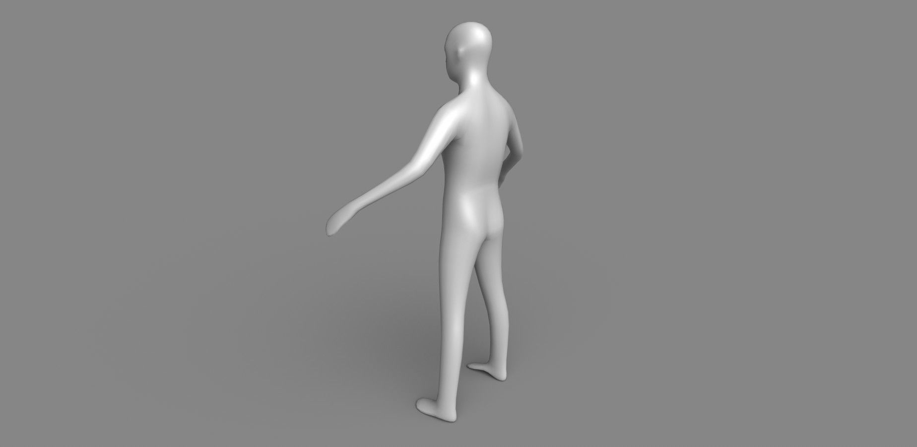 Low-Poly Base Human Mesh  Low-poly 3D model_5