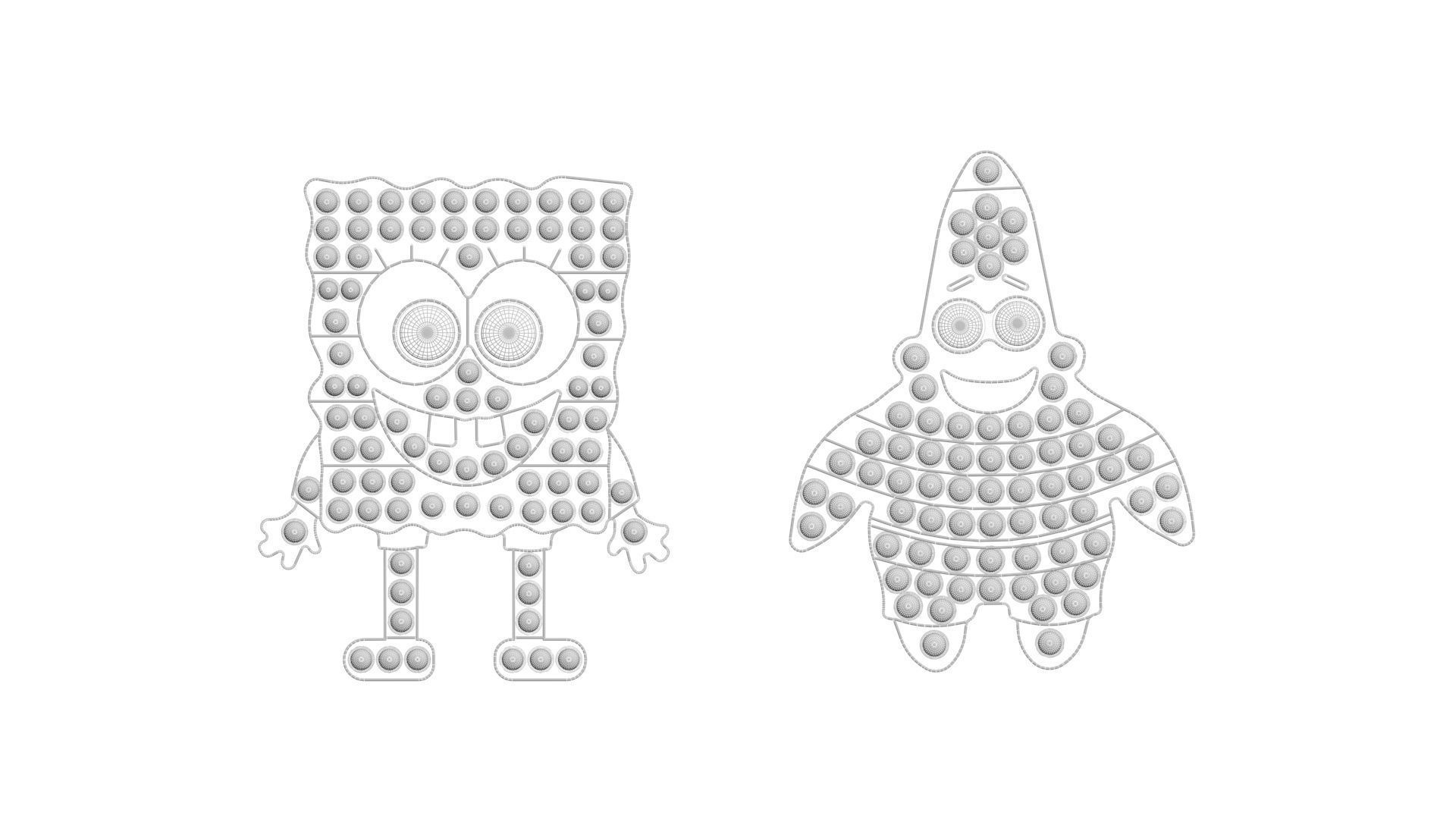 Spongebob and Patrick Pop It Fidget Toys Set 3D model_20