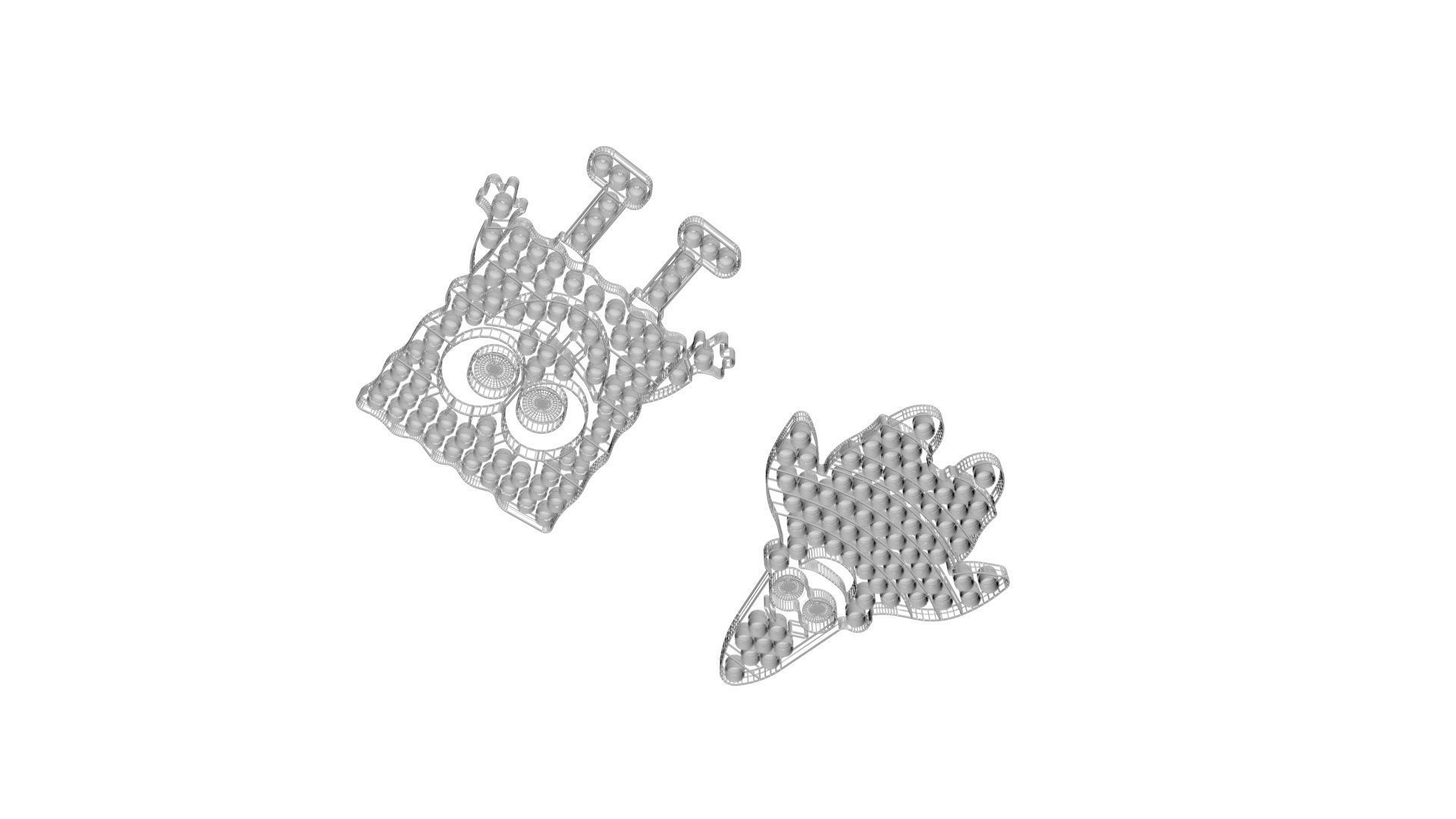 Spongebob and Patrick Pop It Fidget Toys Set 3D model_15