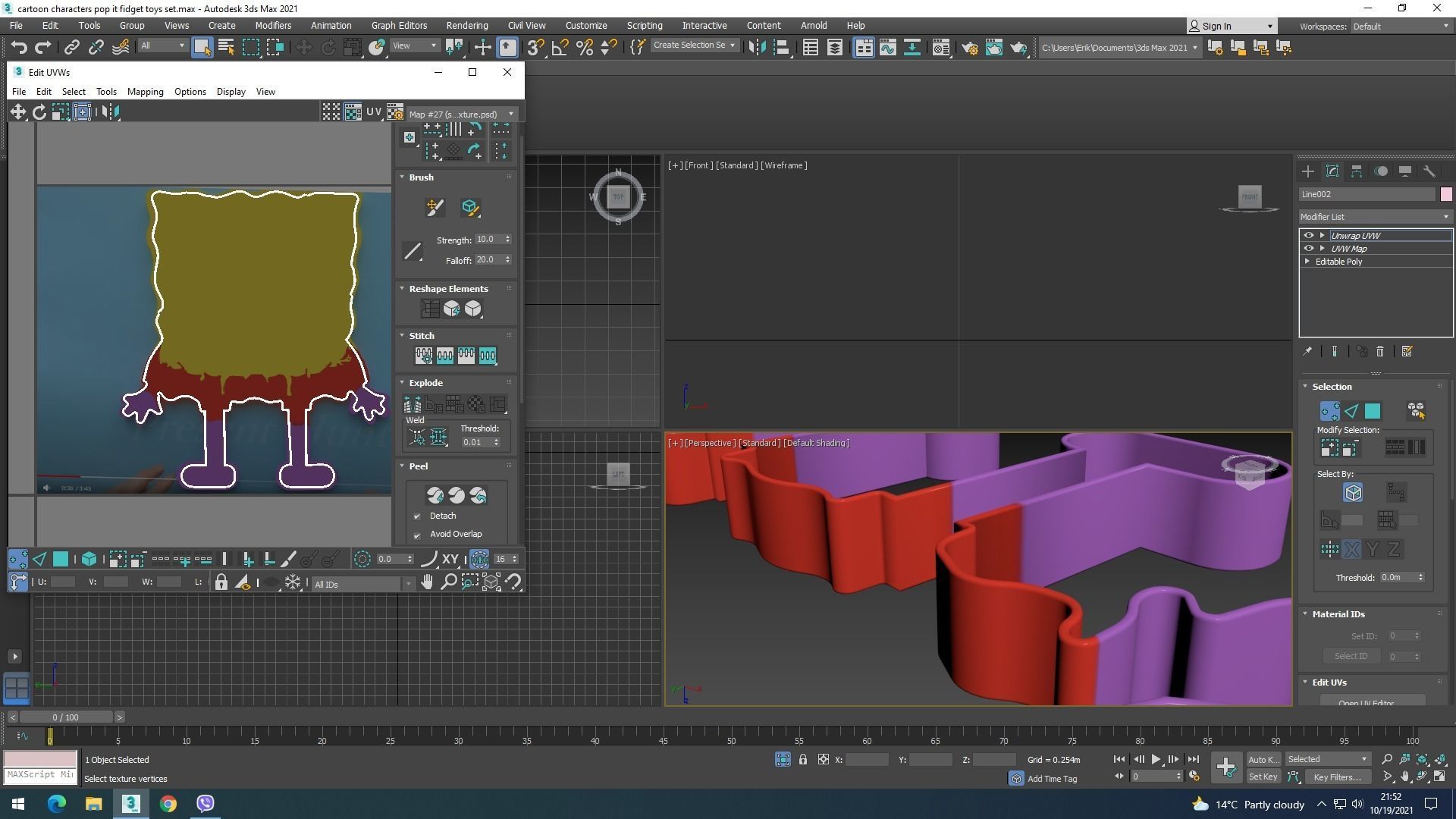 Spongebob and Patrick Pop It Fidget Toys Set 3D model_24