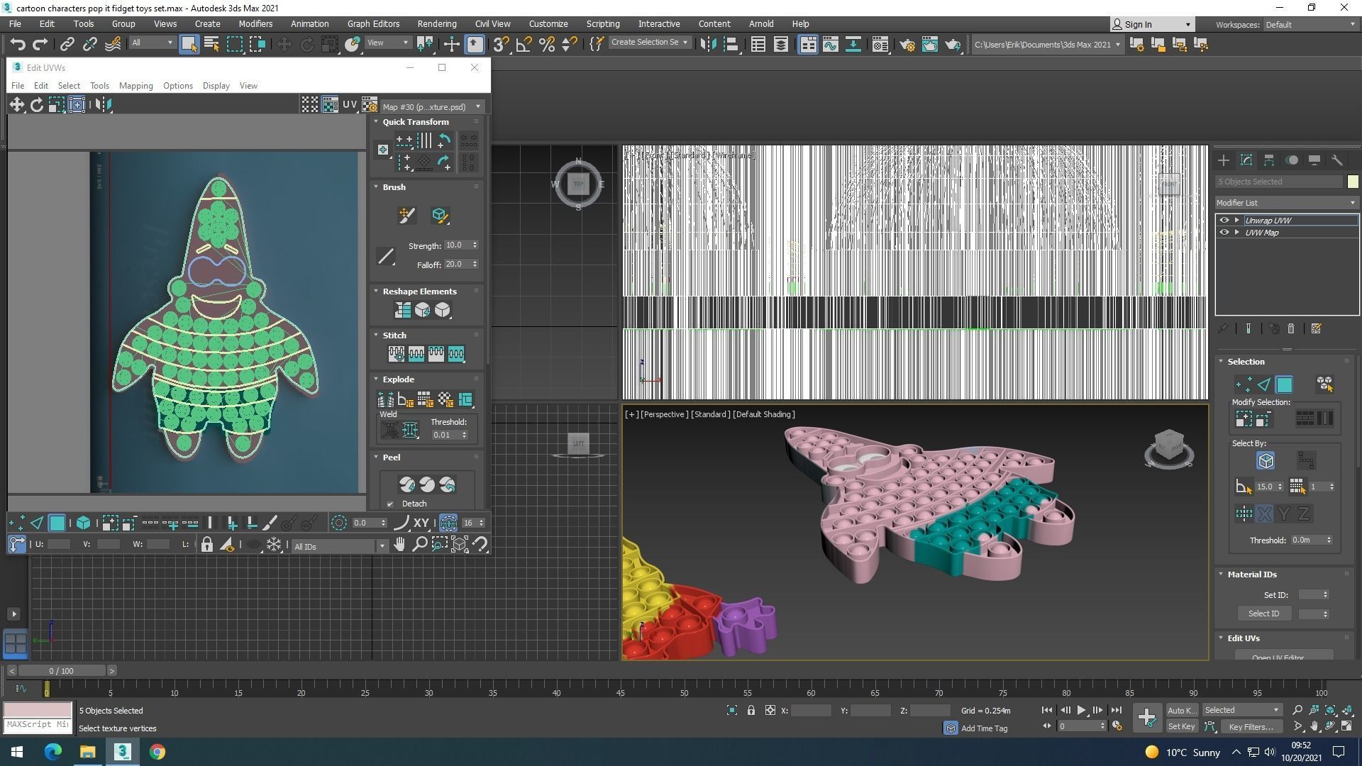 Spongebob and Patrick Pop It Fidget Toys Set 3D model_25