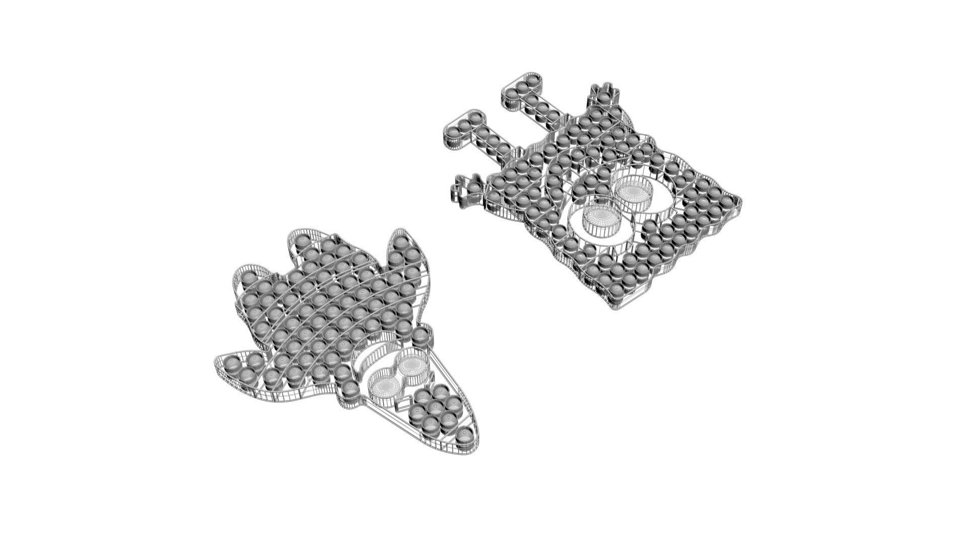 Spongebob and Patrick Pop It Fidget Toys Set 3D model_13