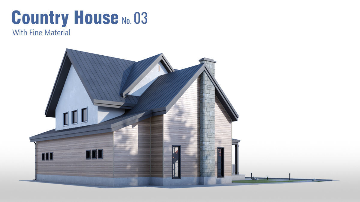 Country House No 03 Low-poly 3D model_11