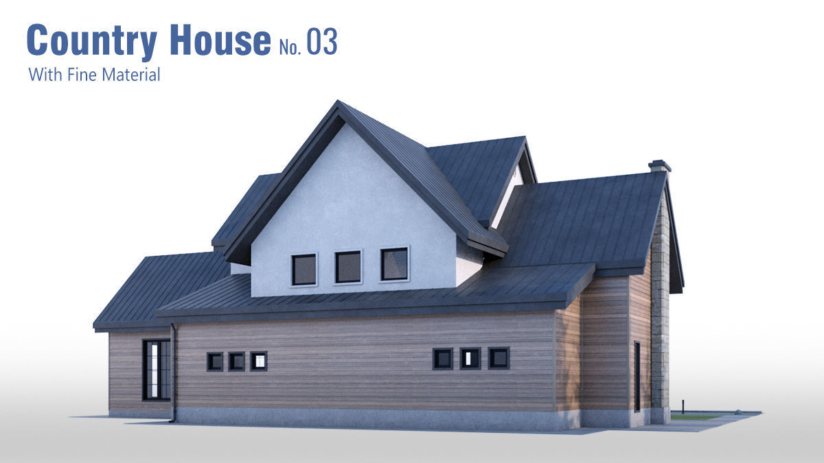 Country House No 03 Low-poly 3D model_13