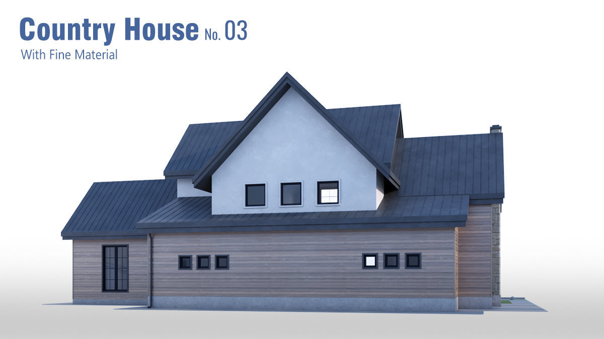Country House No 03 Low-poly 3D model_14