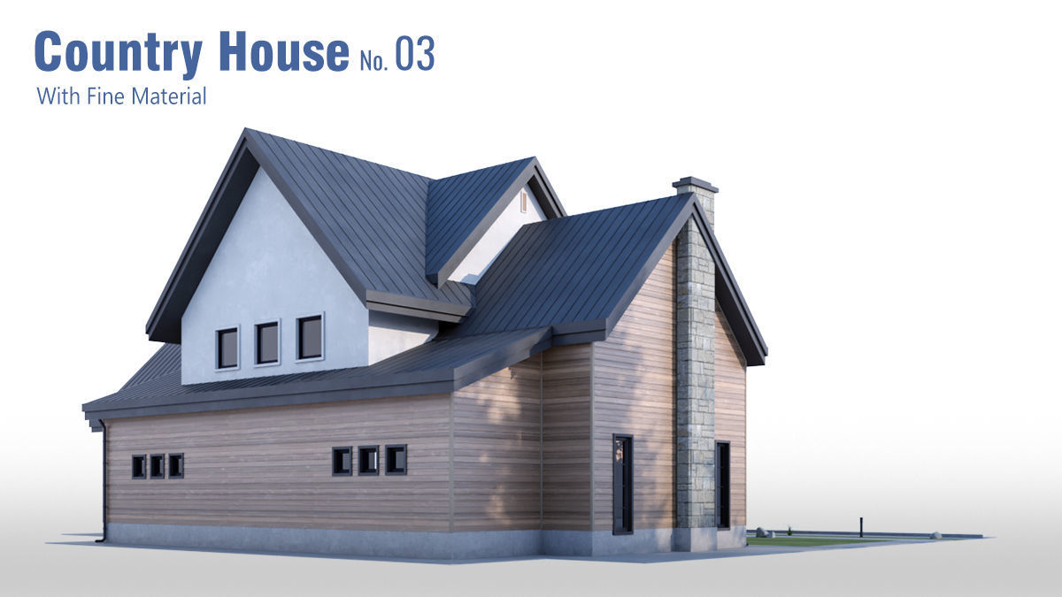 Country House No 03 Low-poly 3D model_12