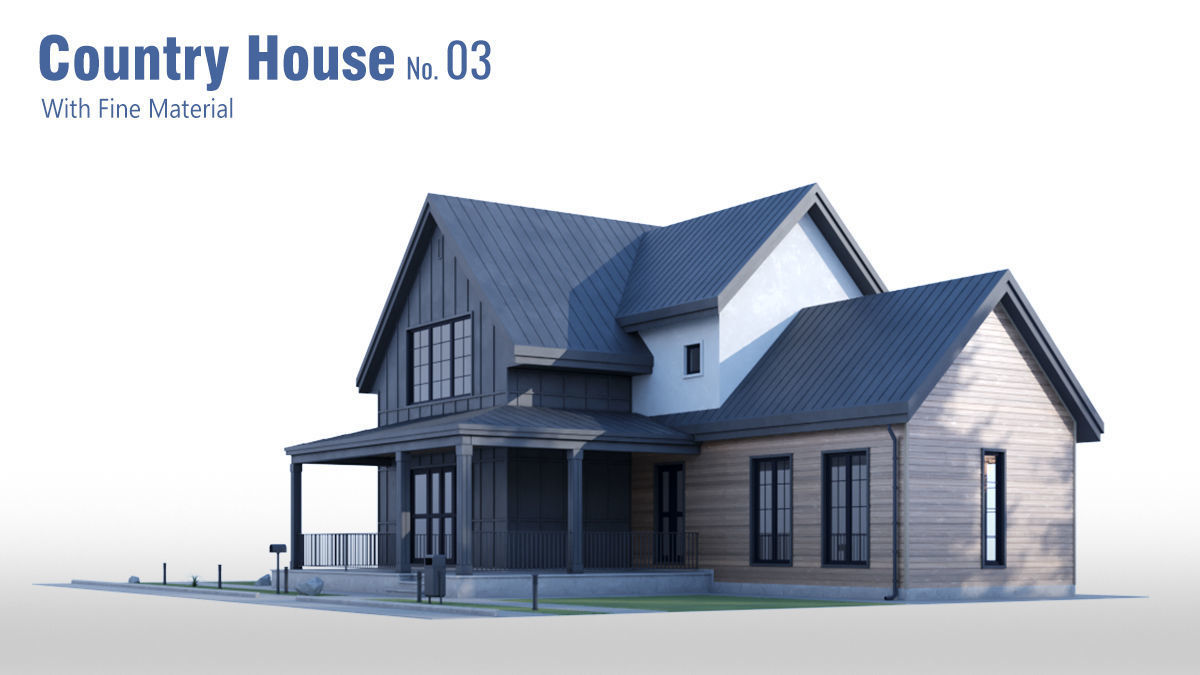 Country House No 03 Low-poly 3D model_24