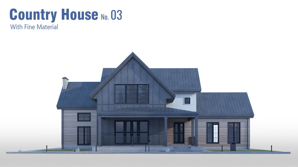 Country House No 03 Low-poly 3D model_27