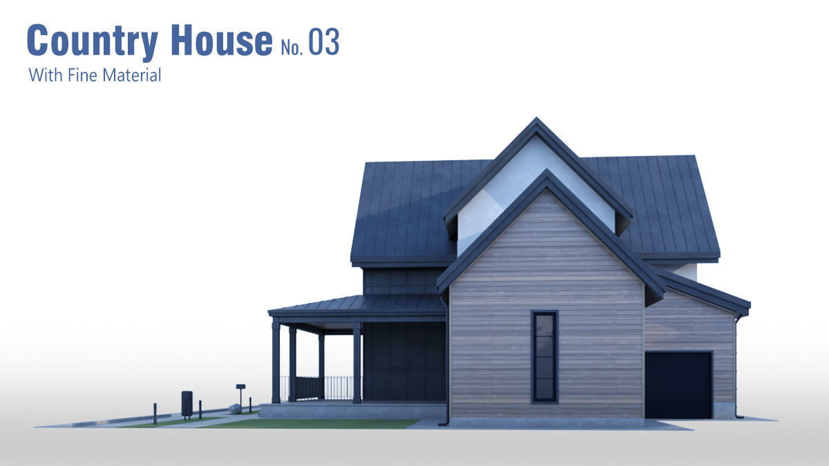 Country House No 03 Low-poly 3D model_21
