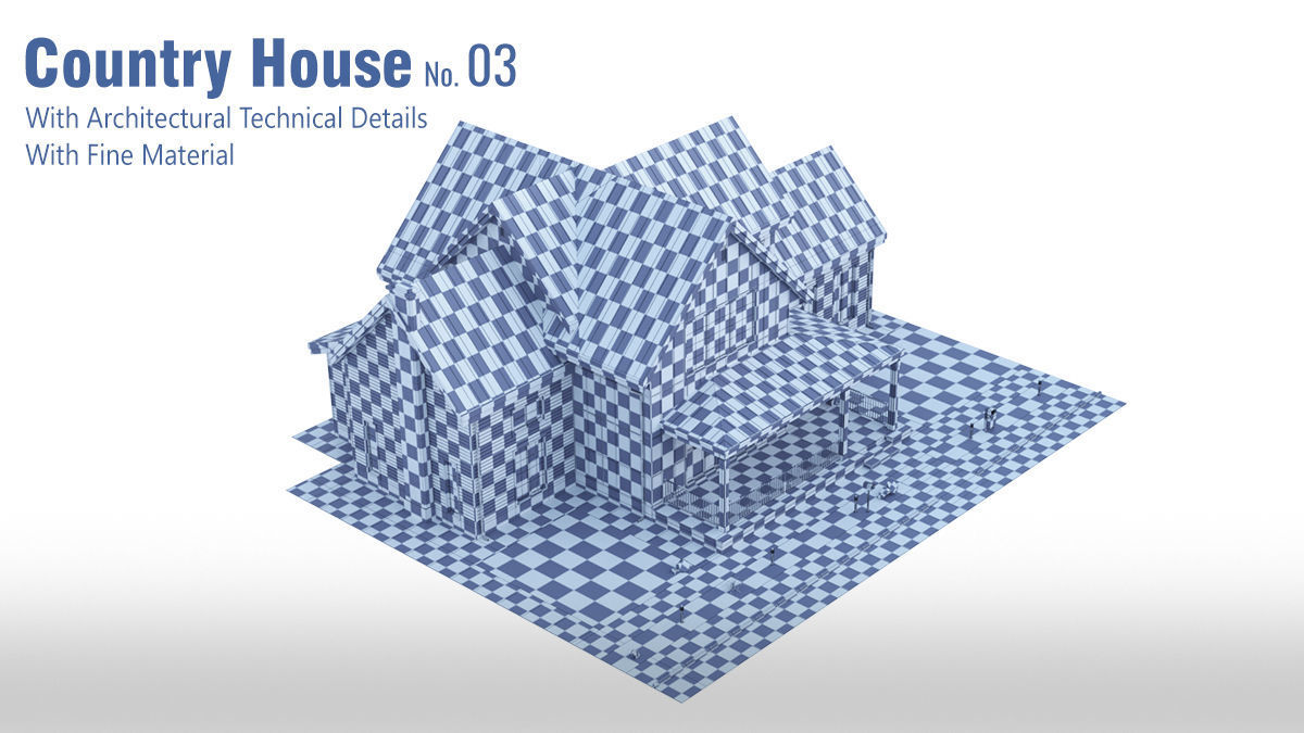 Country House No 03 Low-poly 3D model_6
