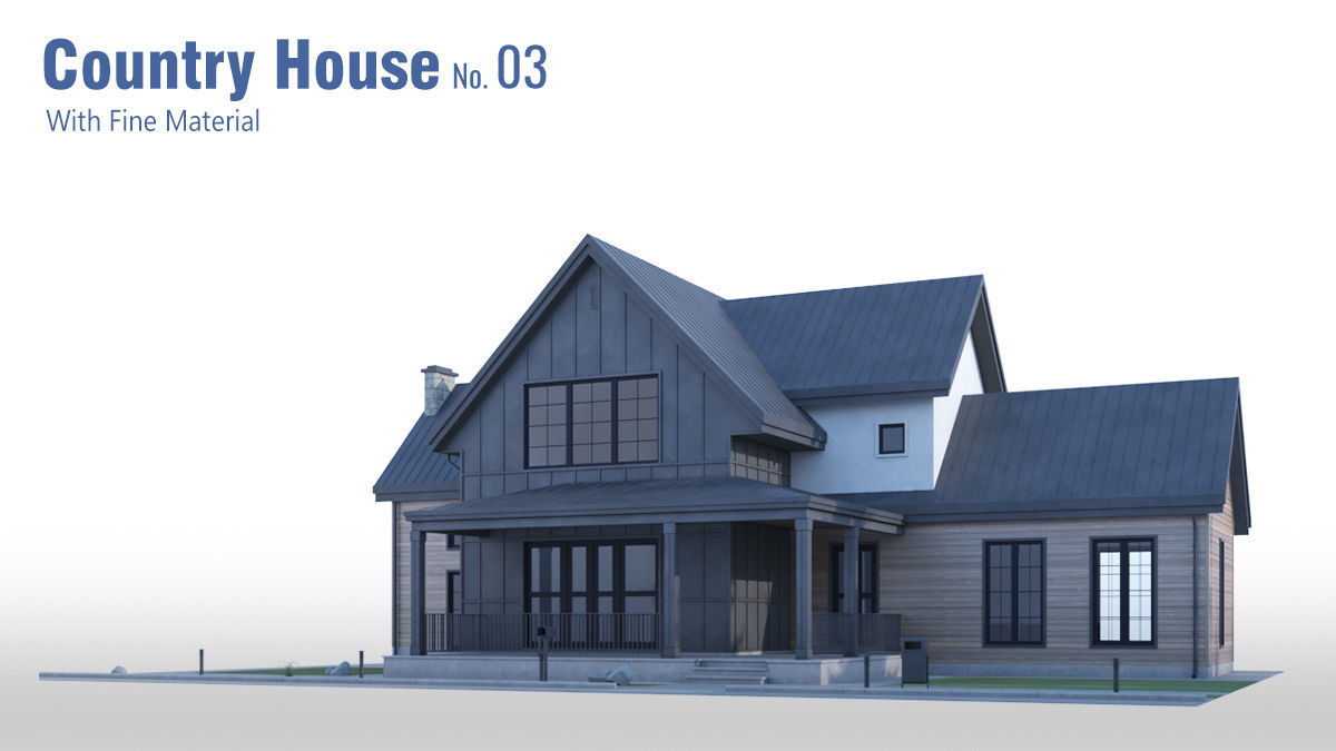 Country House No 03 Low-poly 3D model_26