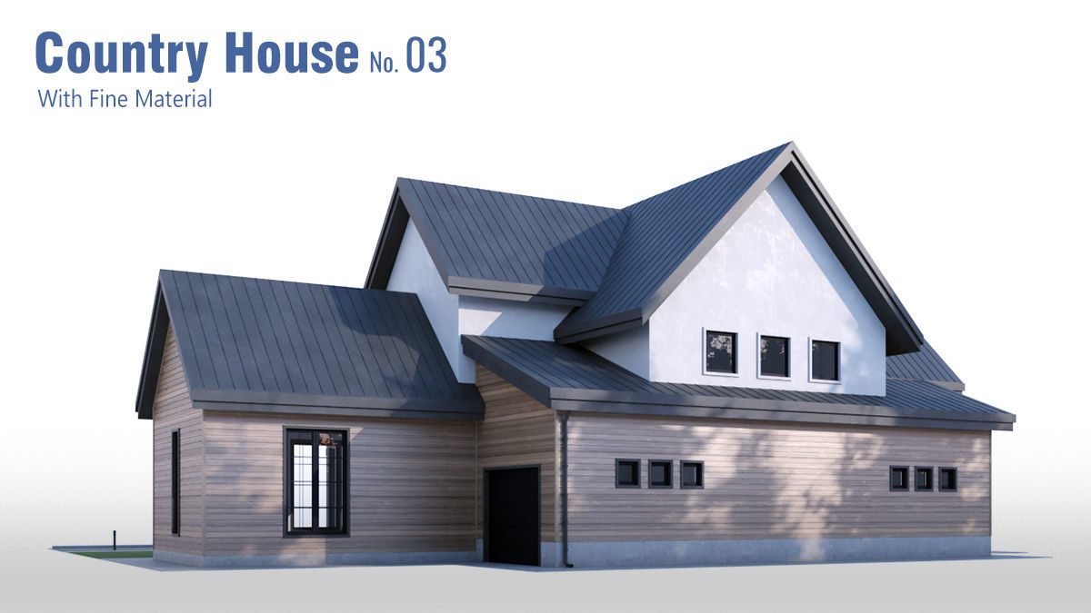 Country House No 03 Low-poly 3D model_17