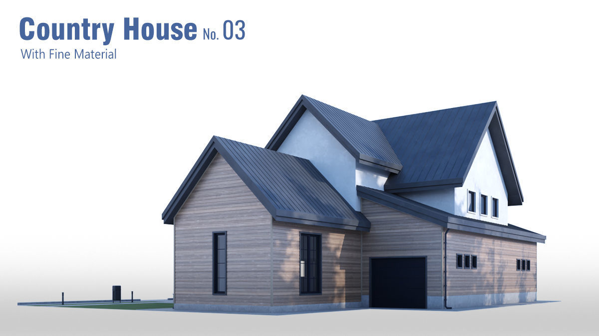 Country House No 03 Low-poly 3D model_19