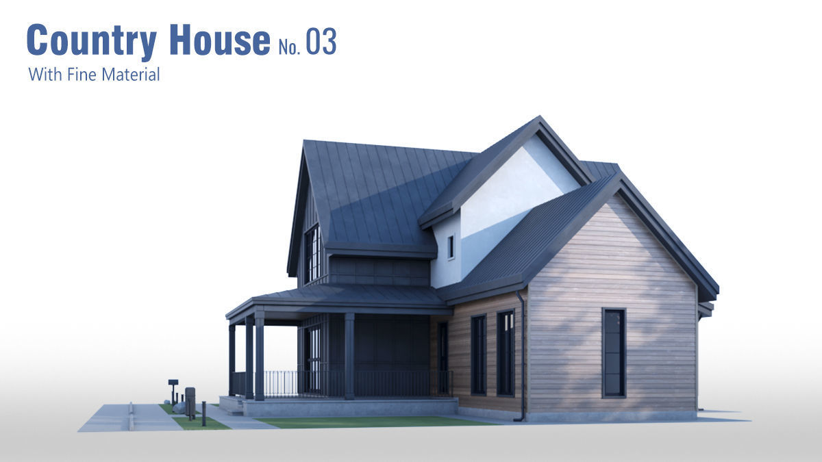 Country House No 03 Low-poly 3D model_23