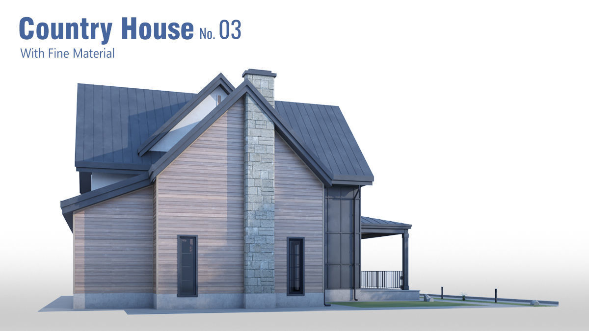 Country House No 03 Low-poly 3D model_10