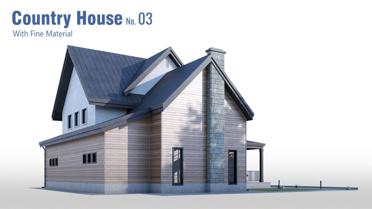 Country House No 03 Low-poly 3D model_4