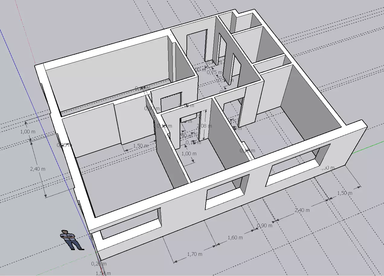 Apartments floor plan Free low-poly 3D model
