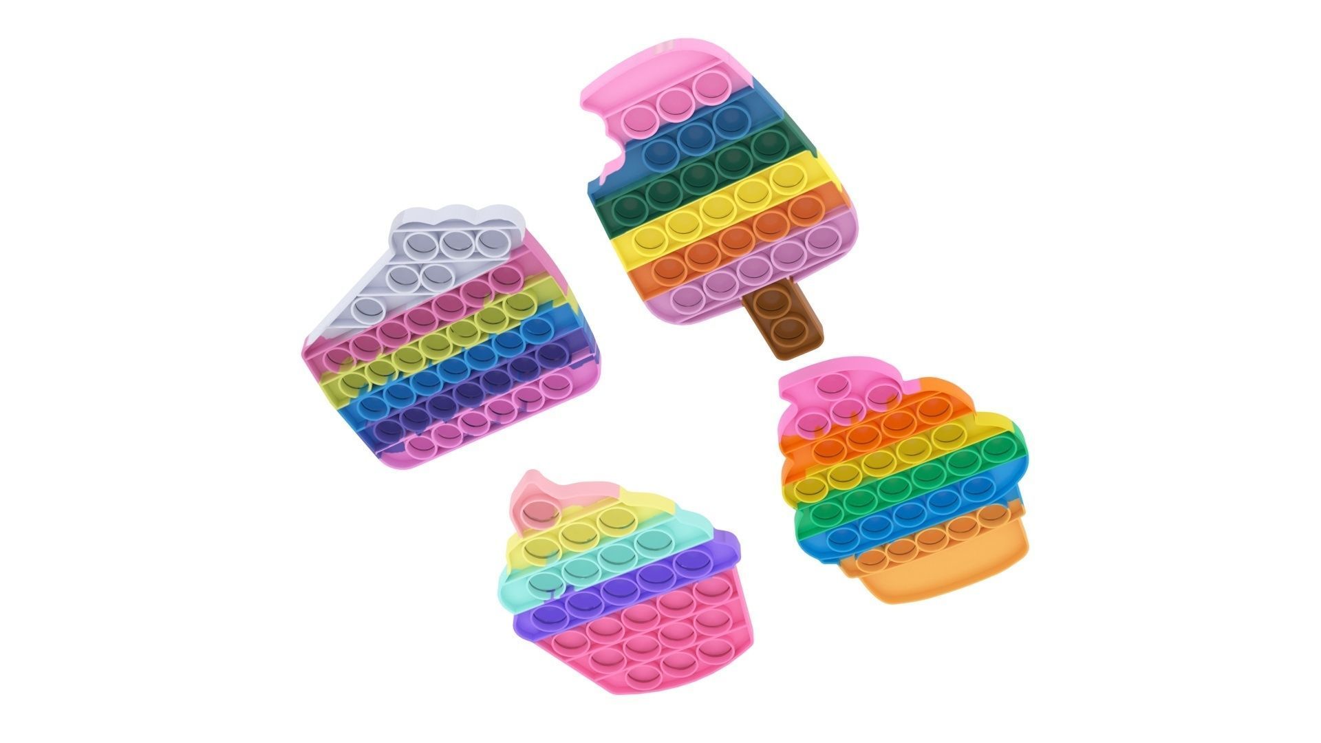 Sweets Pop It Fidget Toys Set 3D model_10