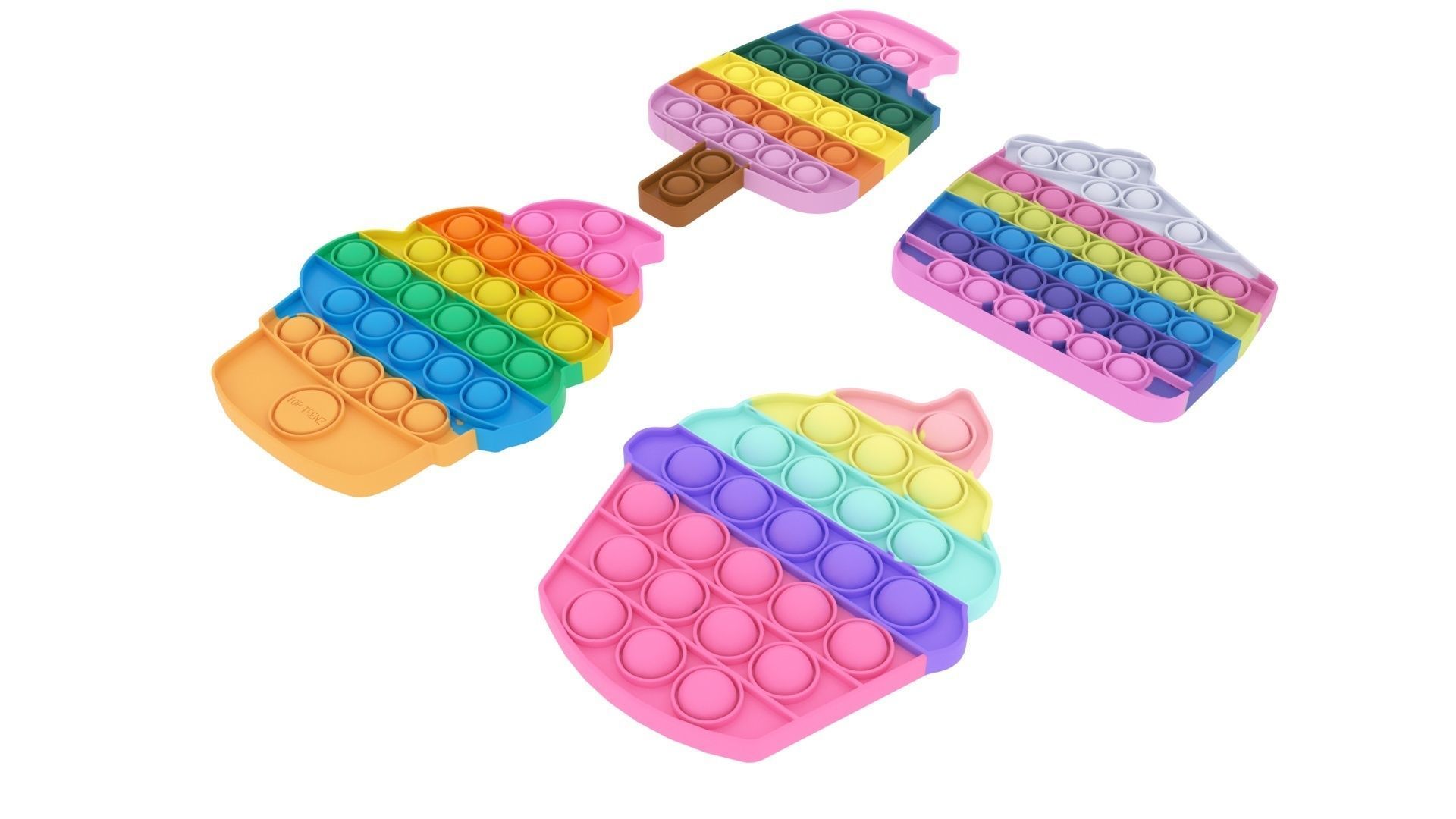 Sweets Pop It Fidget Toys Set 3D model_1