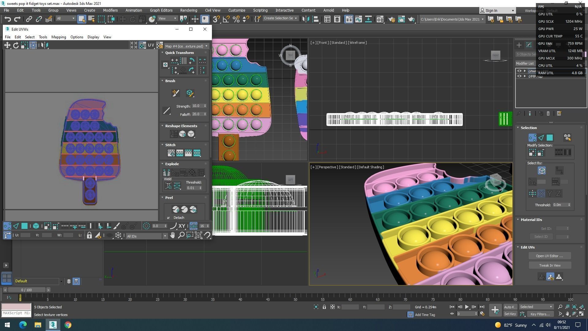 Sweets Pop It Fidget Toys Set 3D model_33