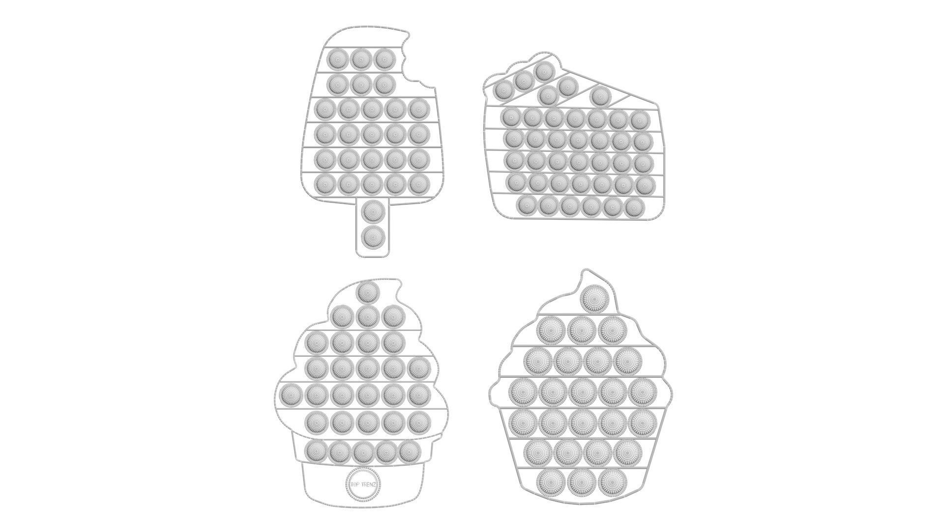 Sweets Pop It Fidget Toys Set 3D model_23