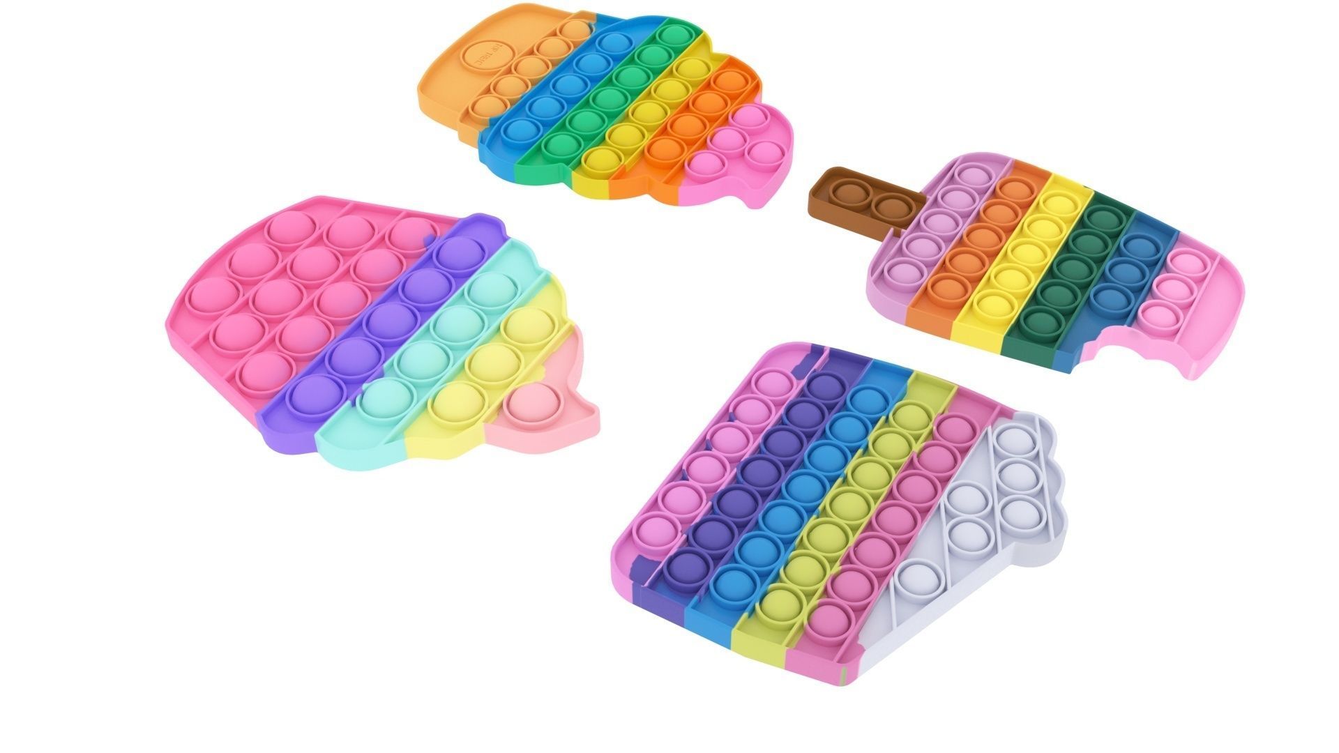Sweets Pop It Fidget Toys Set 3D model_4
