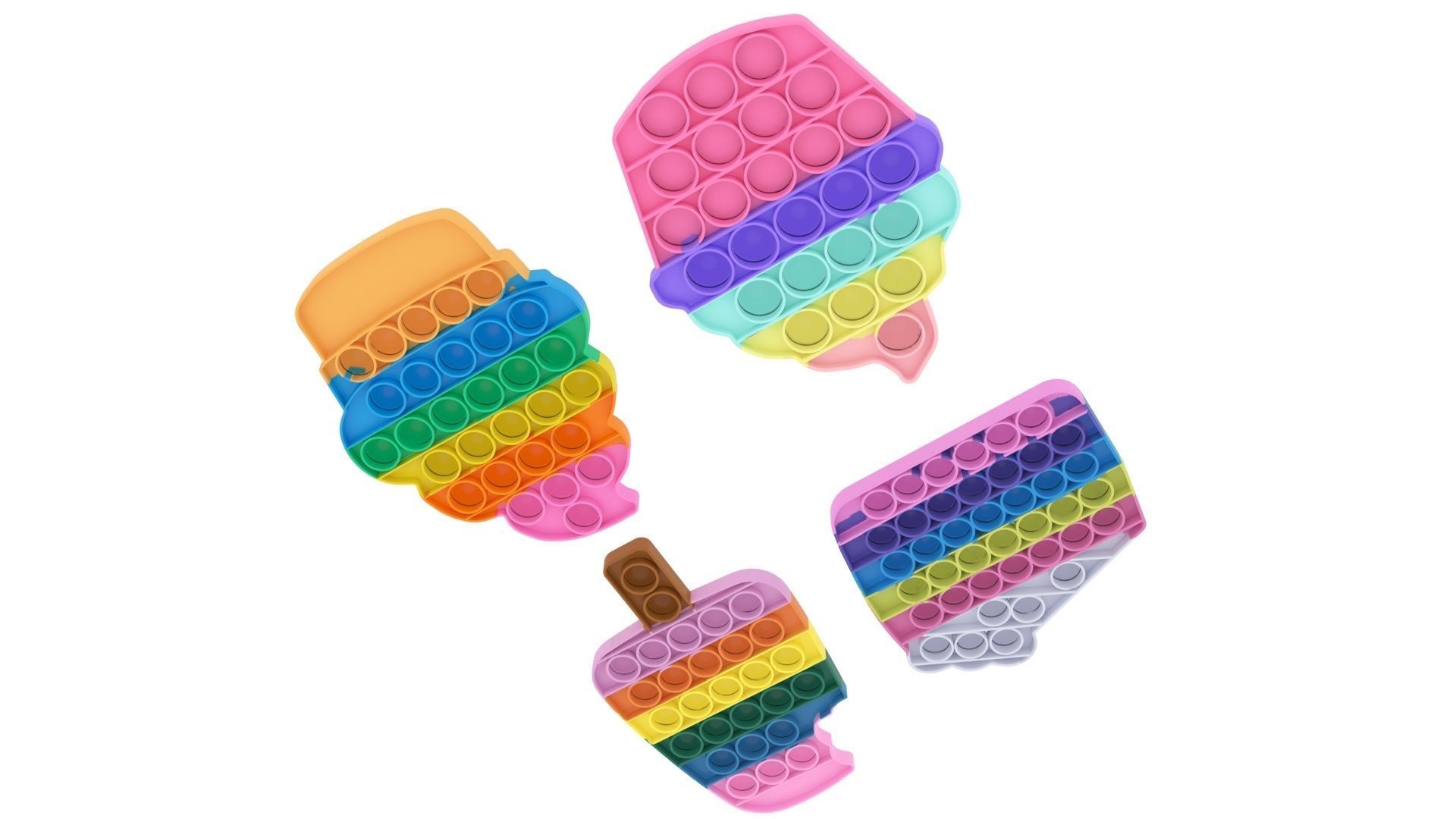 Sweets Pop It Fidget Toys Set 3D model_8