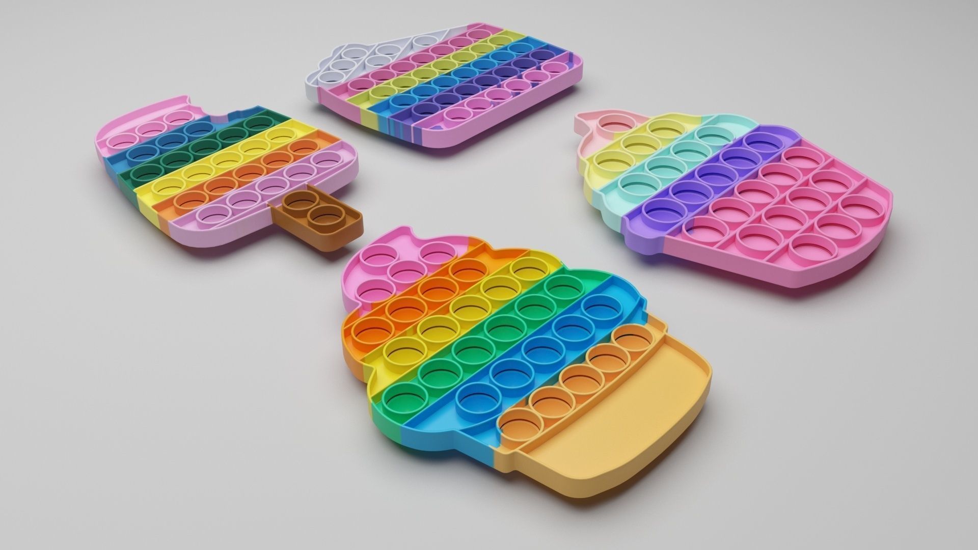 Sweets Pop It Fidget Toys Set 3D model_26