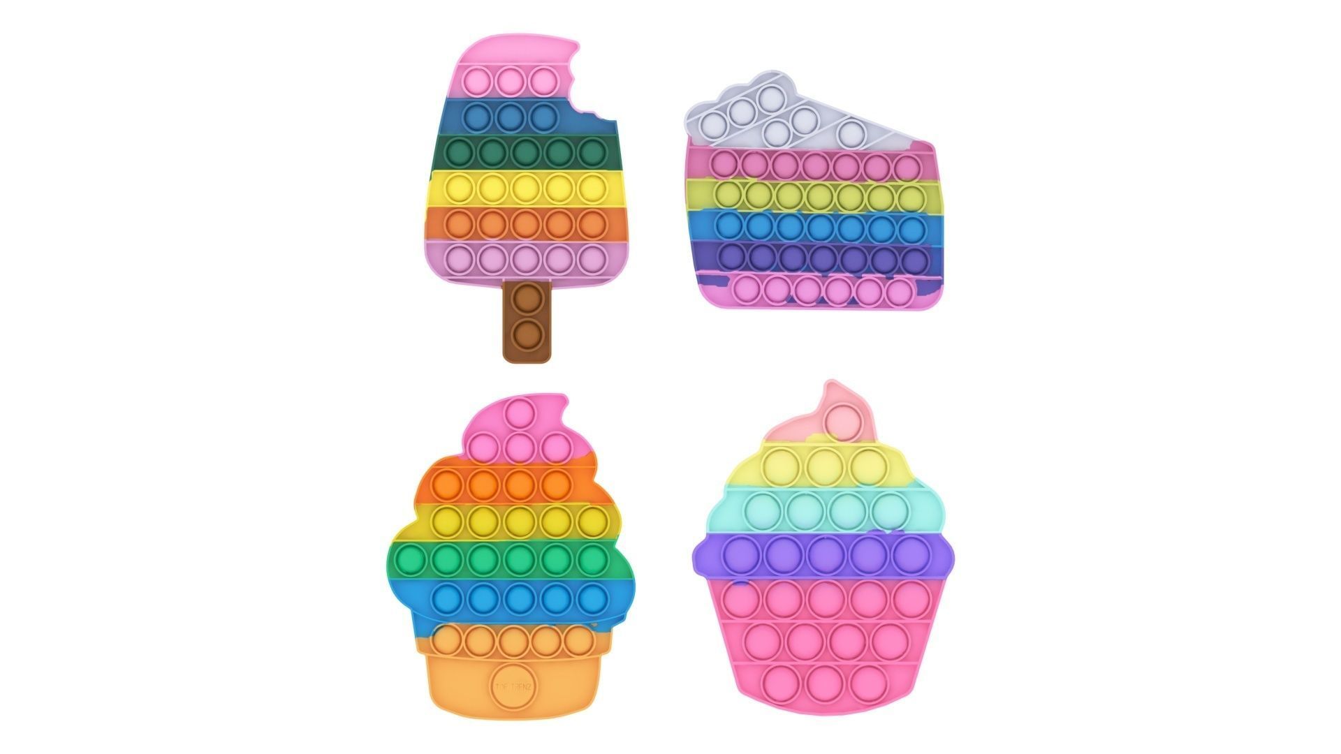 Sweets Pop It Fidget Toys Set 3D model_11