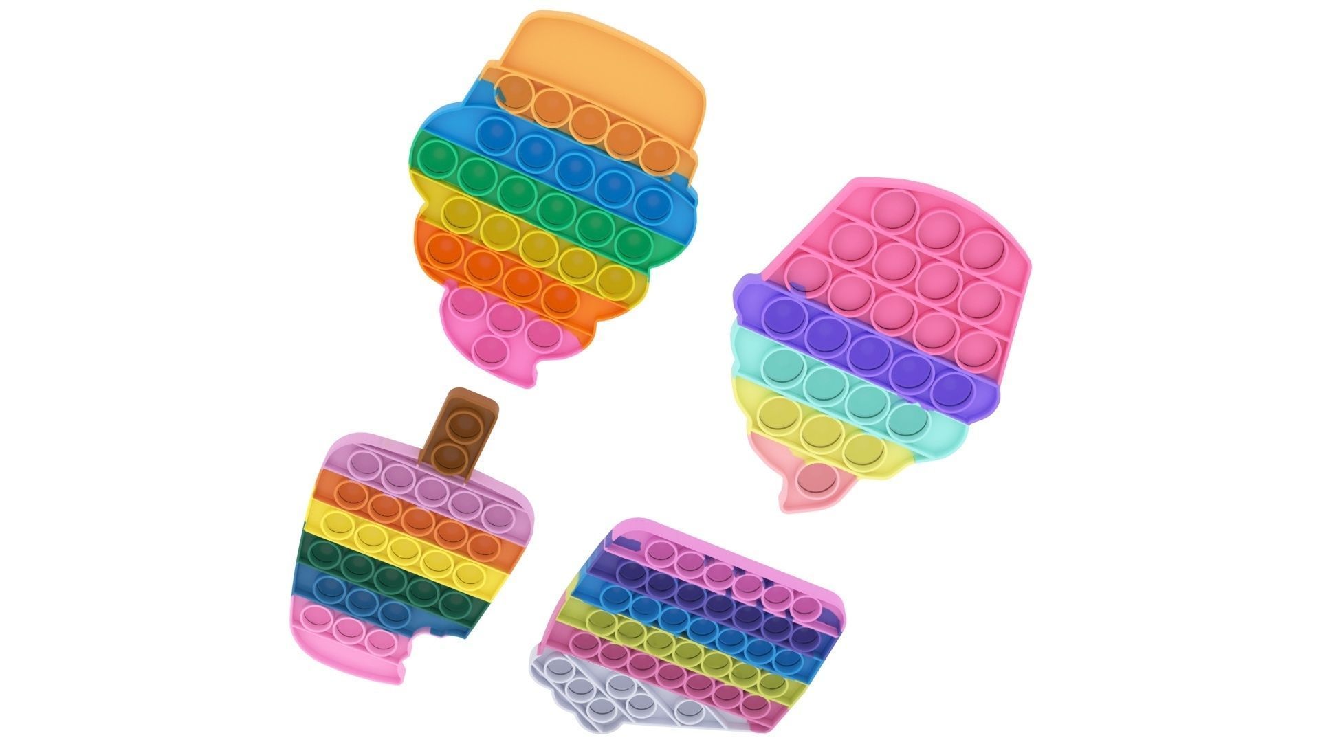 Sweets Pop It Fidget Toys Set 3D model_7