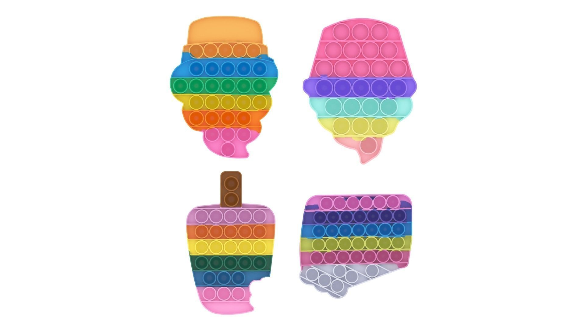 Sweets Pop It Fidget Toys Set 3D model_13