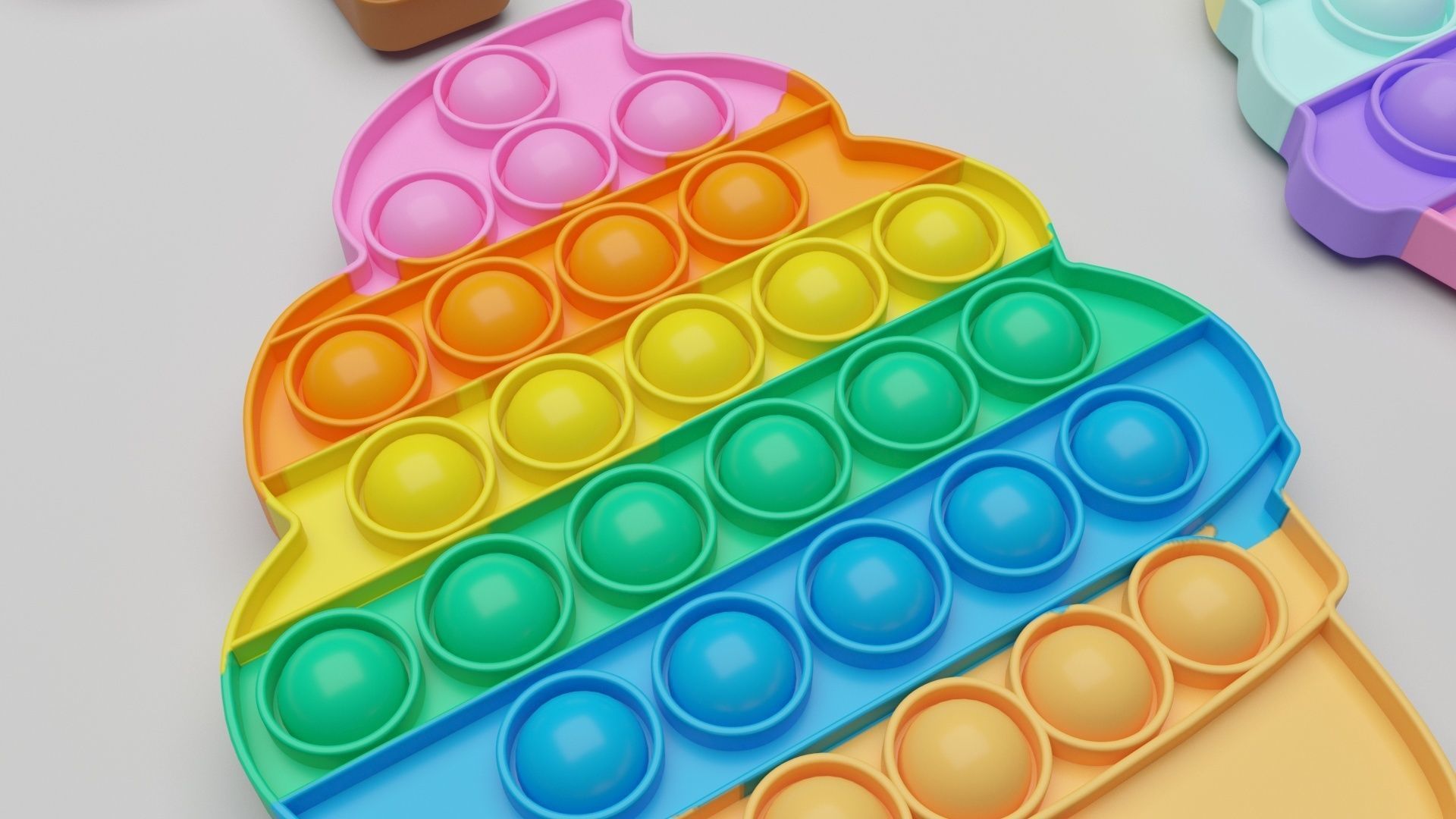 Sweets Pop It Fidget Toys Set 3D model_28