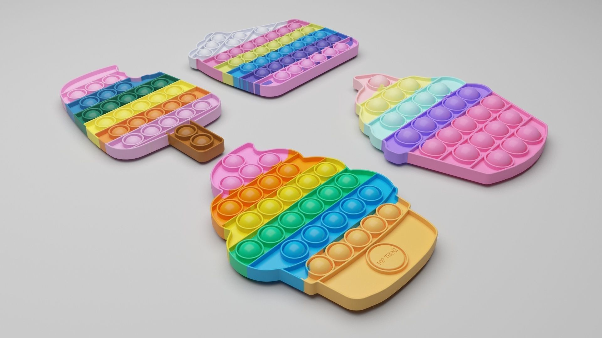 Sweets Pop It Fidget Toys Set 3D model_25