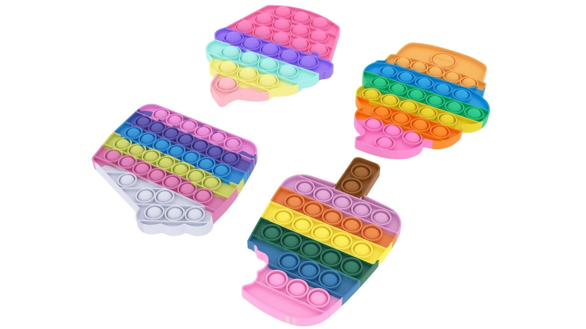 Sweets Pop It Fidget Toys Set 3D model_3