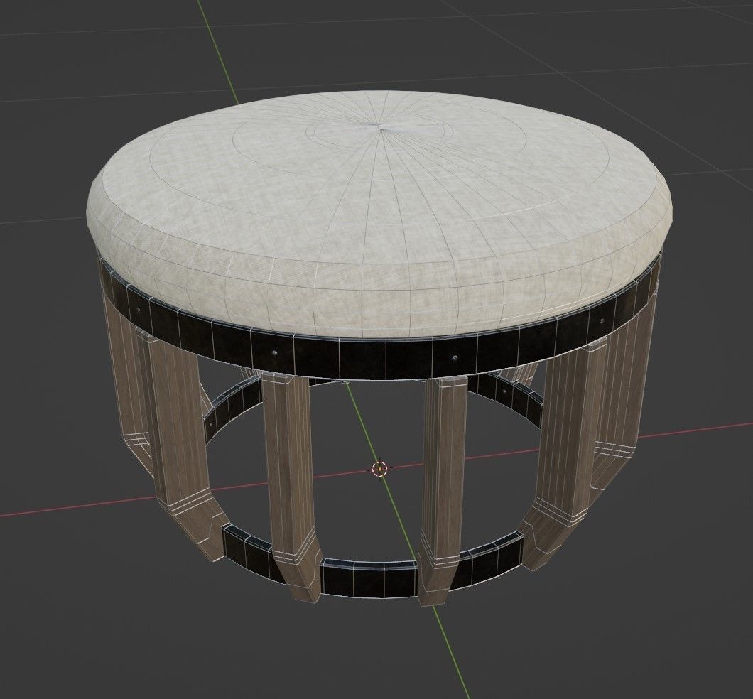 Swing Pouf Replica Low-poly 3D model_3
