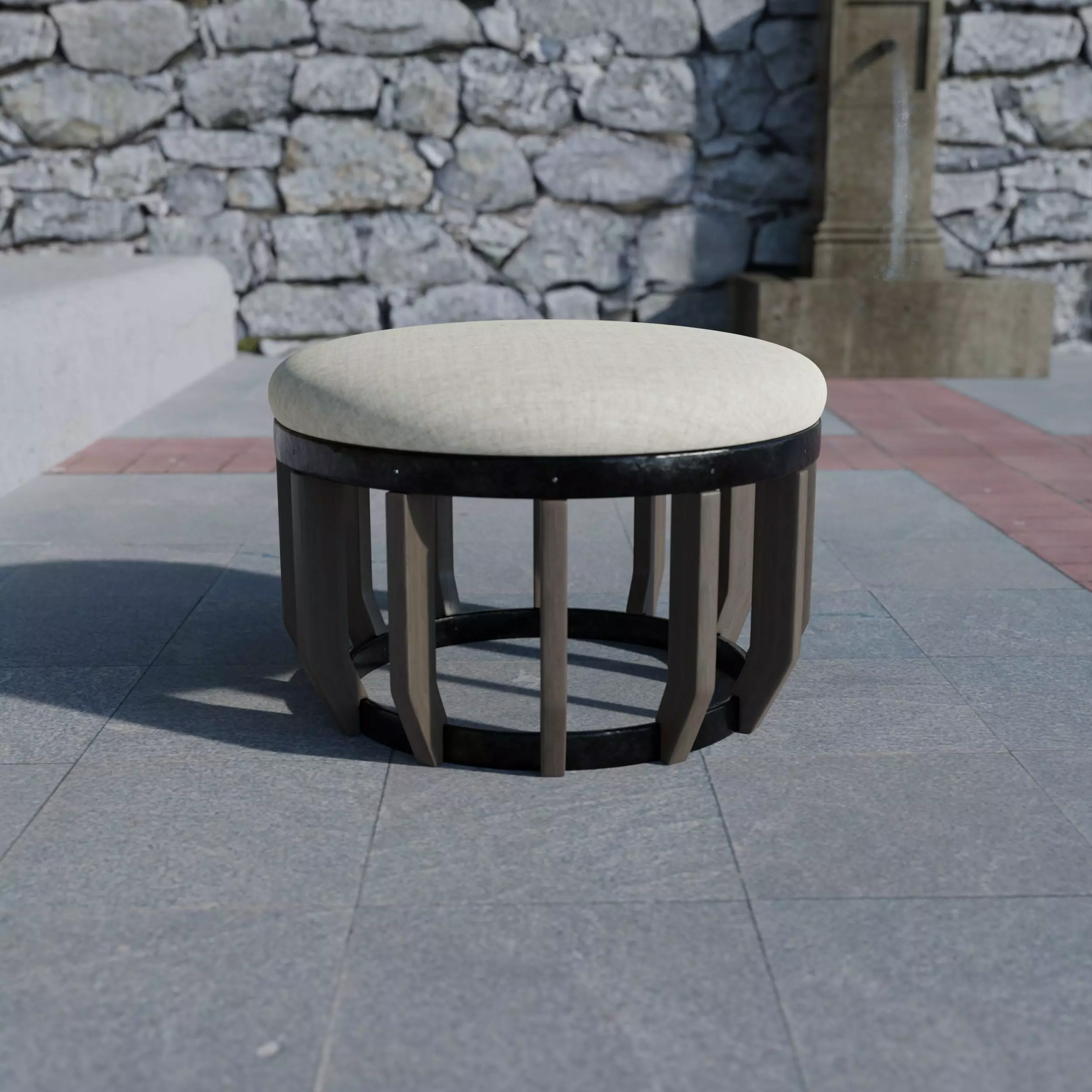 Swing Pouf Replica Low-poly 3D model_0