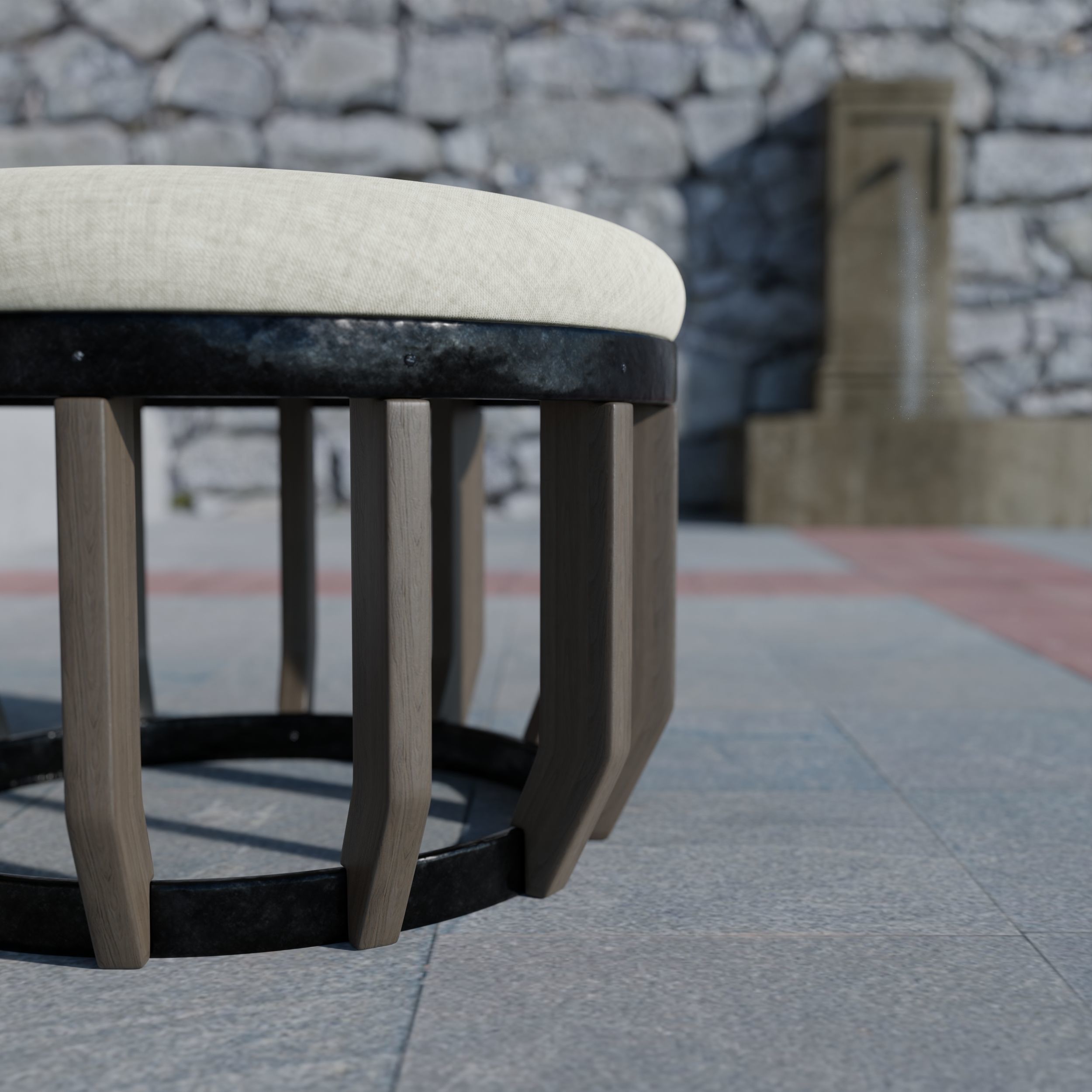Swing Pouf Replica Low-poly 3D model_1