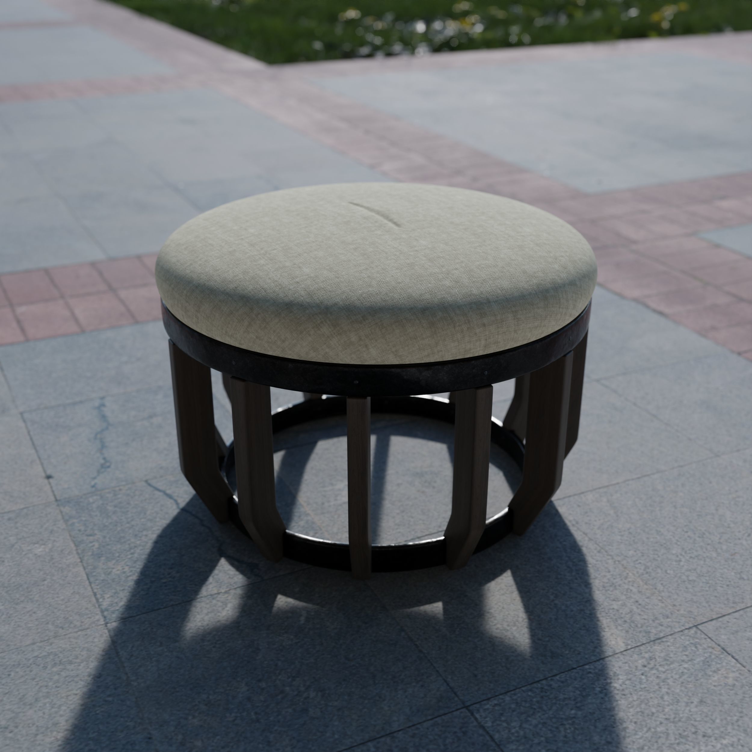 Swing Pouf Replica Low-poly 3D model_2
