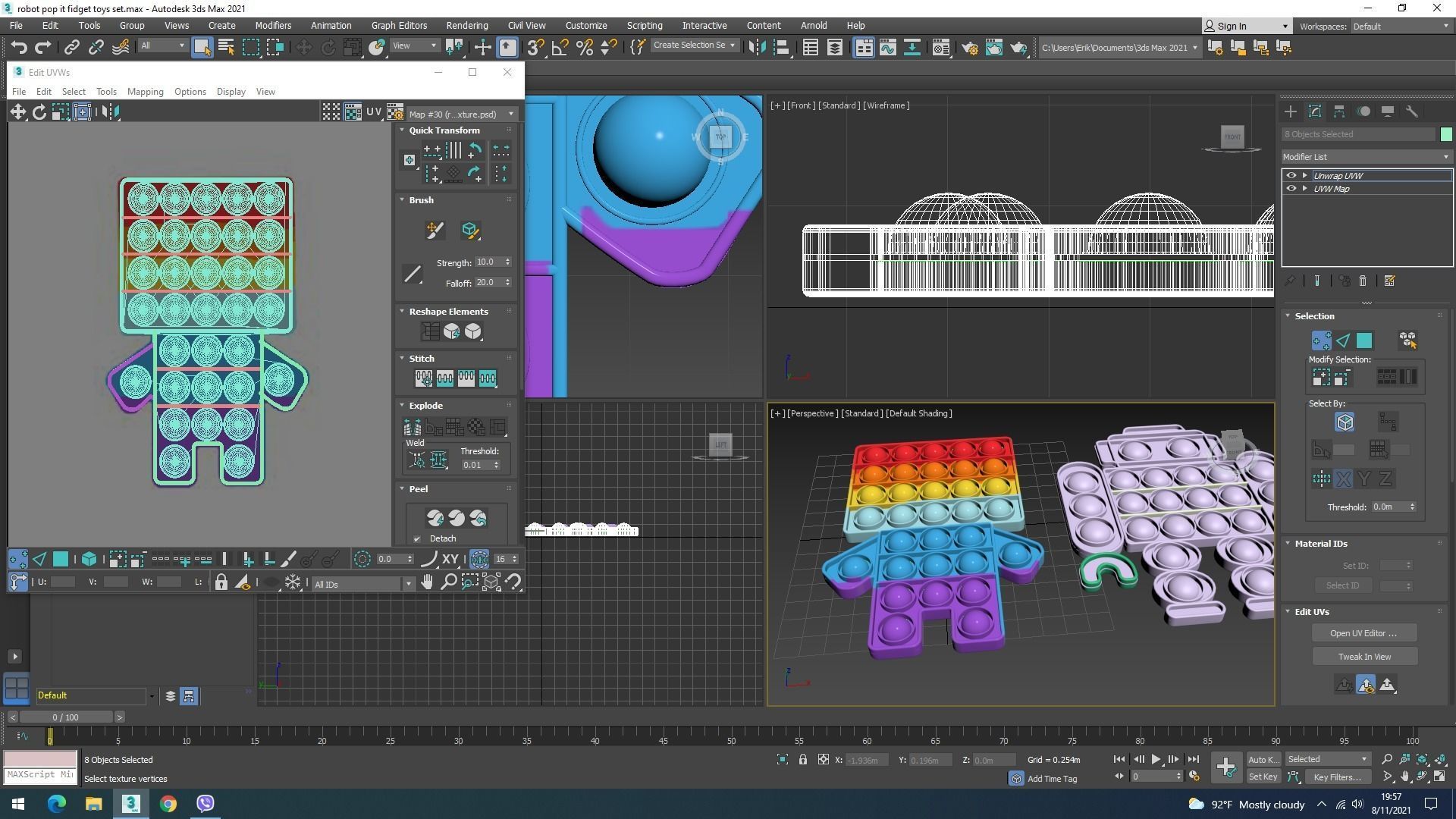 Robot Pop It Fidget Toys Set 3D model_27