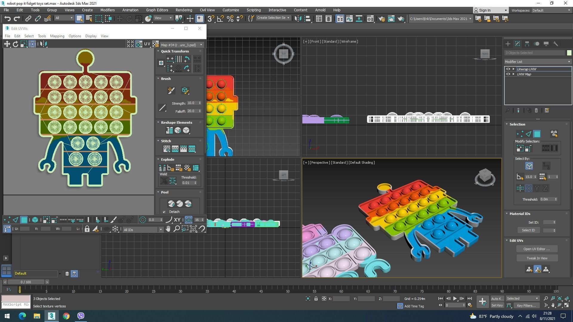 Robot Pop It Fidget Toys Set 3D model_24