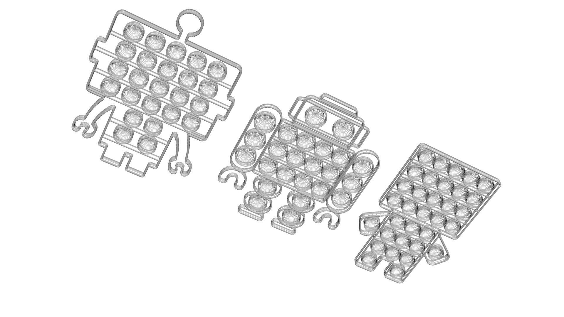 Robot Pop It Fidget Toys Set 3D model_21