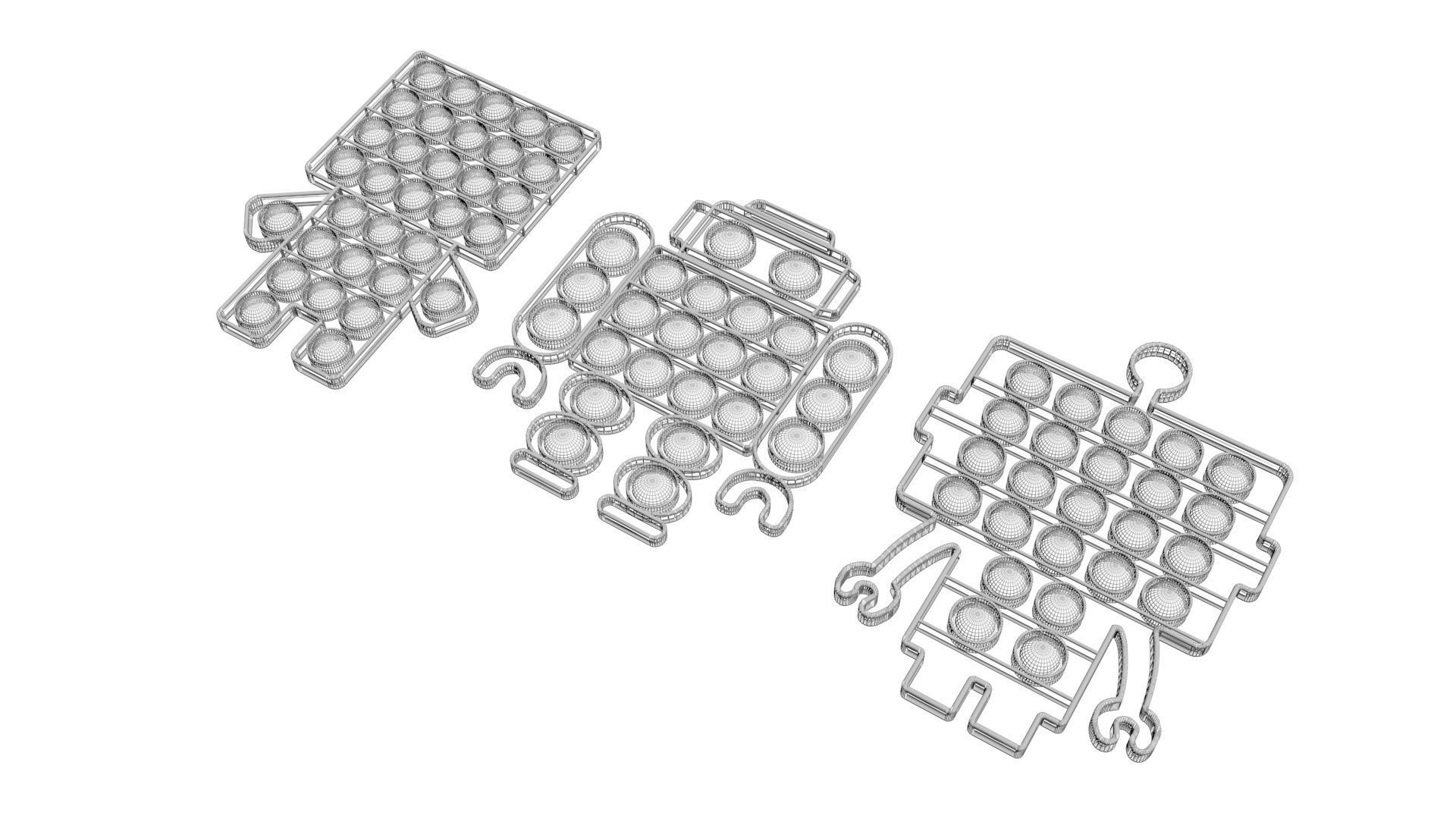 Robot Pop It Fidget Toys Set 3D model_16