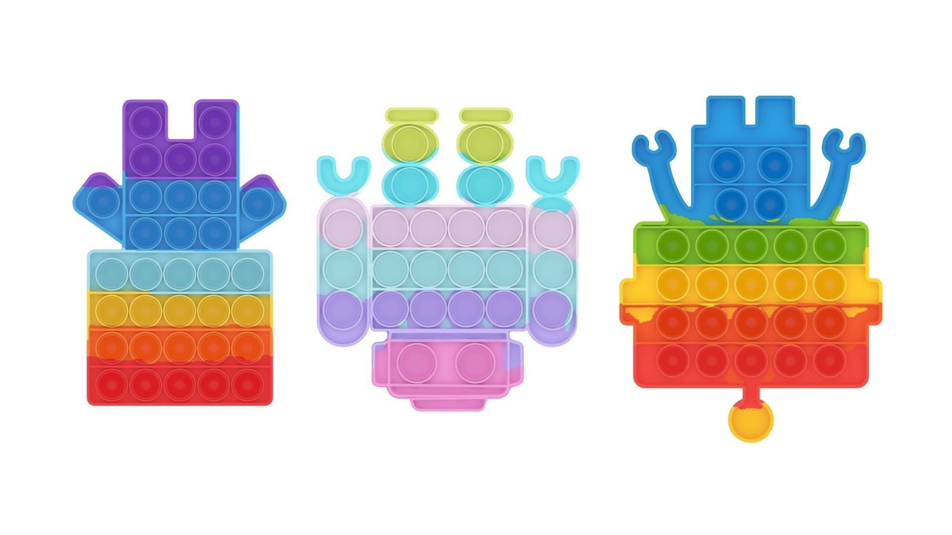 Robot Pop It Fidget Toys Set 3D model_14