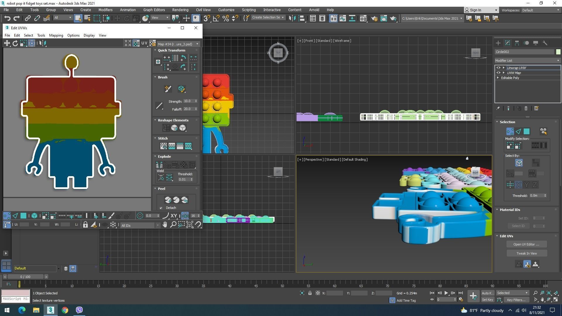 Robot Pop It Fidget Toys Set 3D model_26