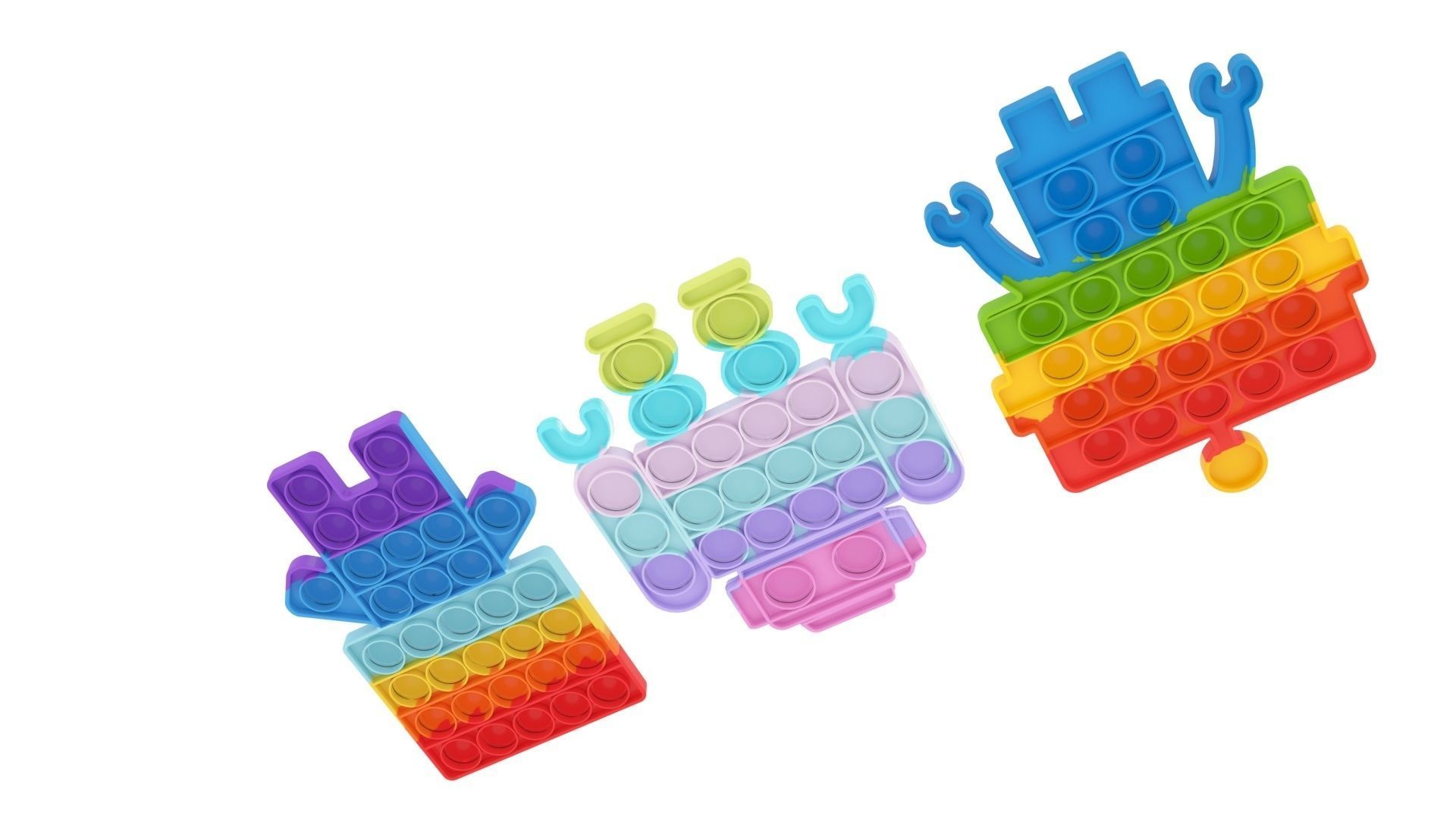 Robot Pop It Fidget Toys Set 3D model_7