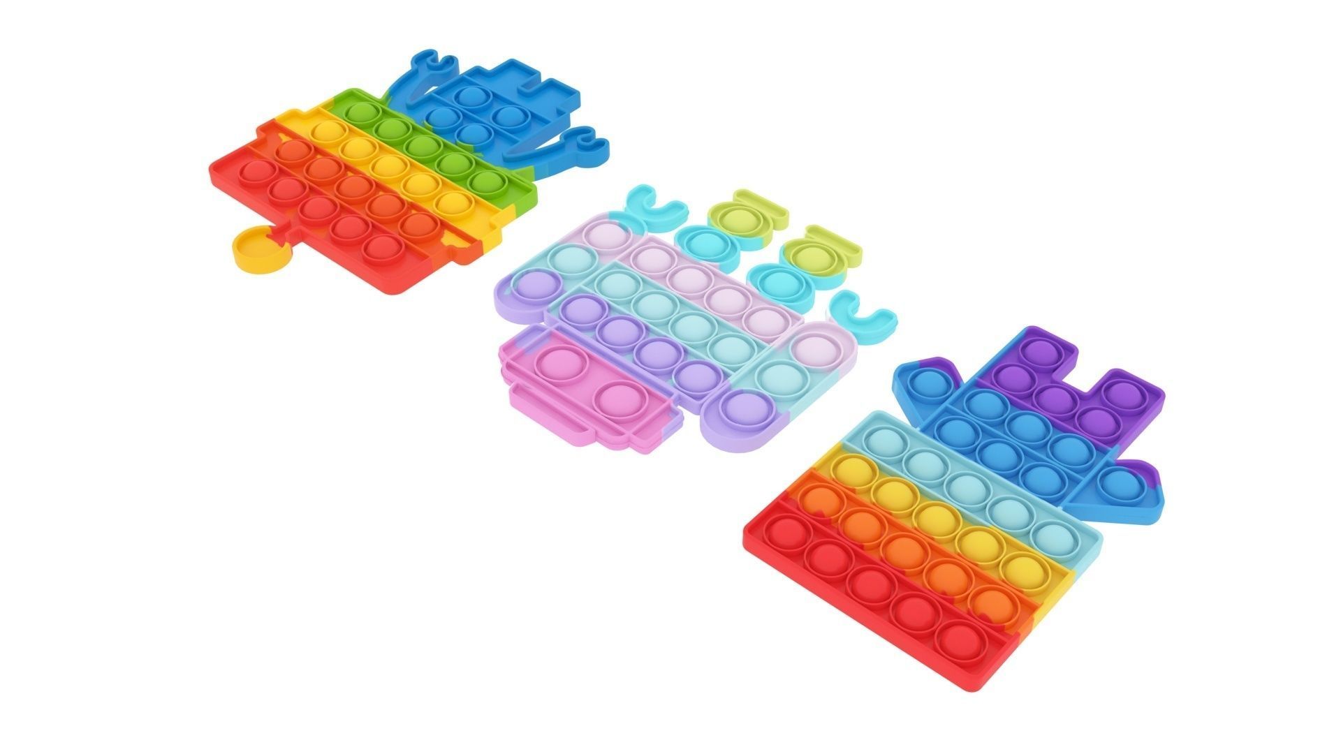 Robot Pop It Fidget Toys Set 3D model_3