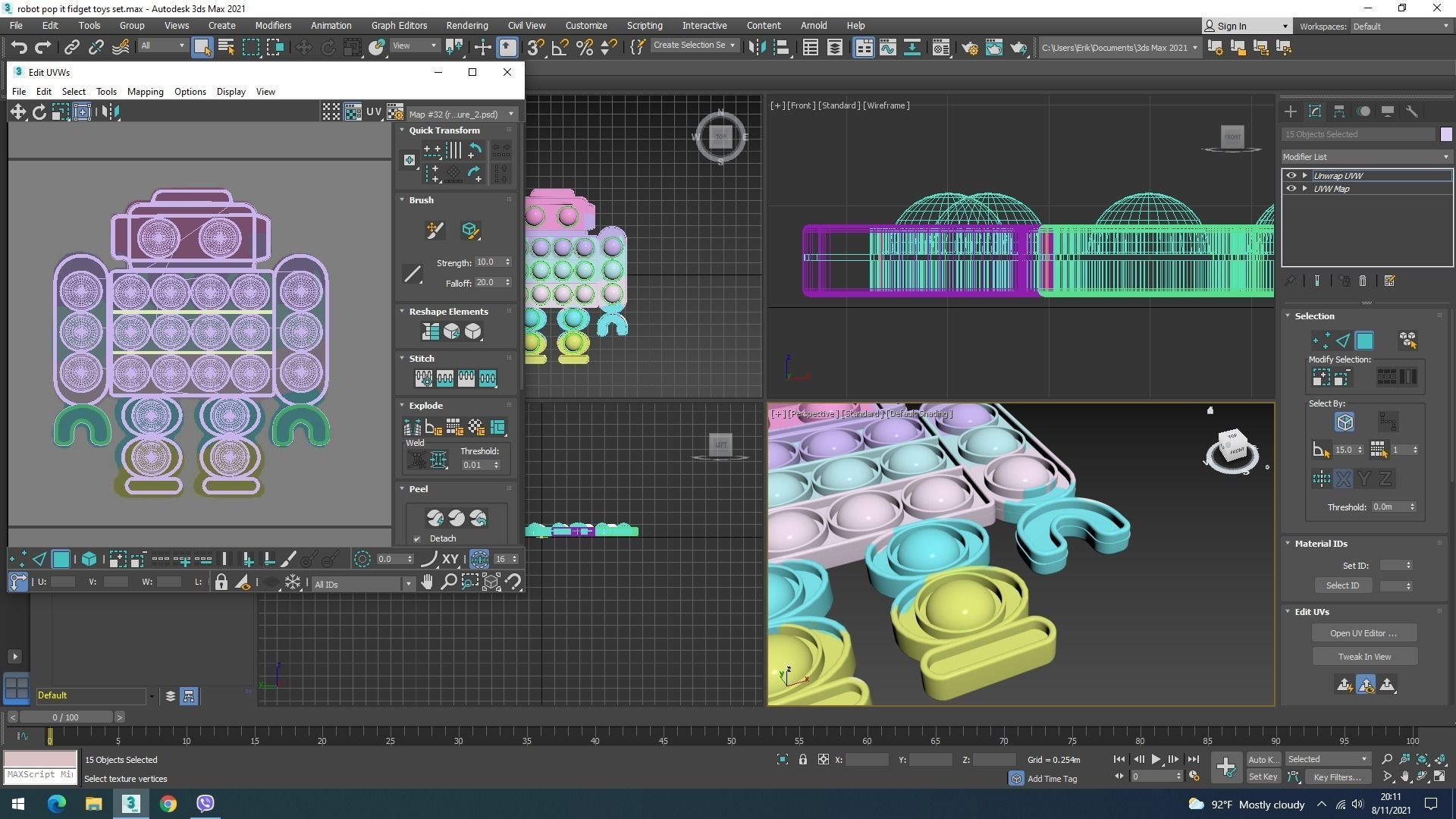 Robot Pop It Fidget Toys Set 3D model_25