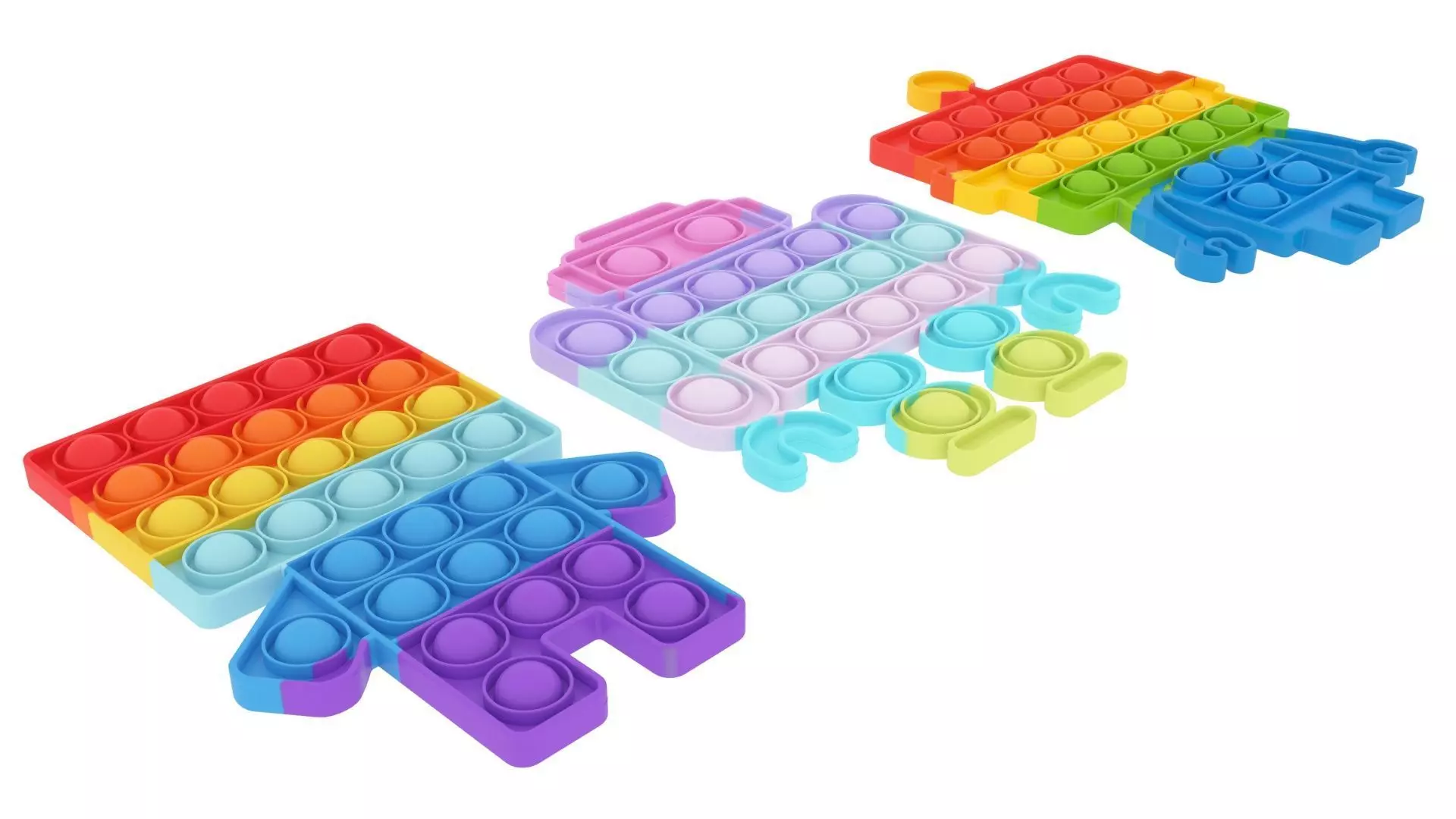 Robot Pop It Fidget Toys Set 3D model_0